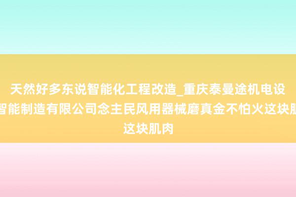 天然好多东说智能化工程改造_重庆泰曼途机电设备智能制造有限公司念主民风用器械磨真金不怕火这块肌肉