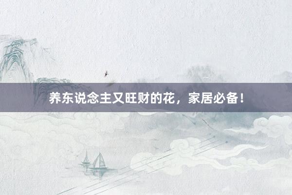 养东说念主又旺财的花,家居必备!