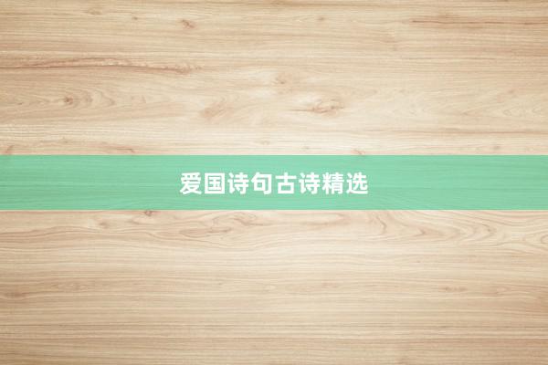 爱国诗句古诗精选